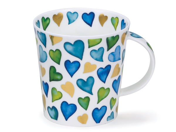 Dunoon Lomond Lovehearts Blue Mug