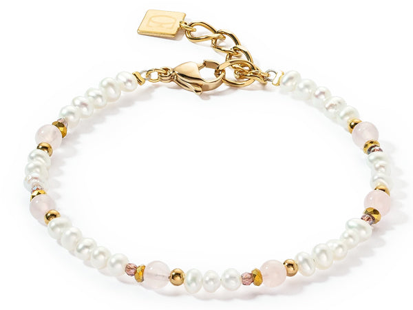 Coeur De Lion Flow Freshwater Pearls & Rose quartz Bracelet