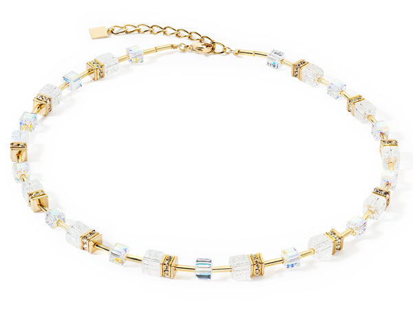 Coeur De Lion Geocube® Gold & White Nature Necklace