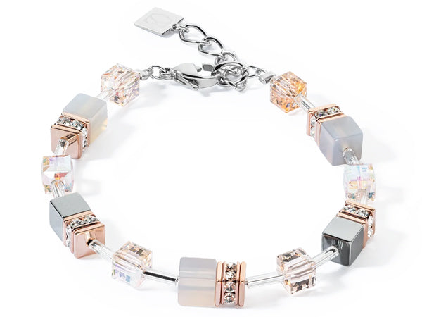 Coeur De Lion Geocube® Precious Rose Gold & Peach Bracelet