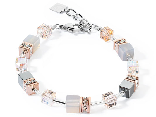 Coeur De Lion Geocube® Precious Rose Gold & Peach Bracelet