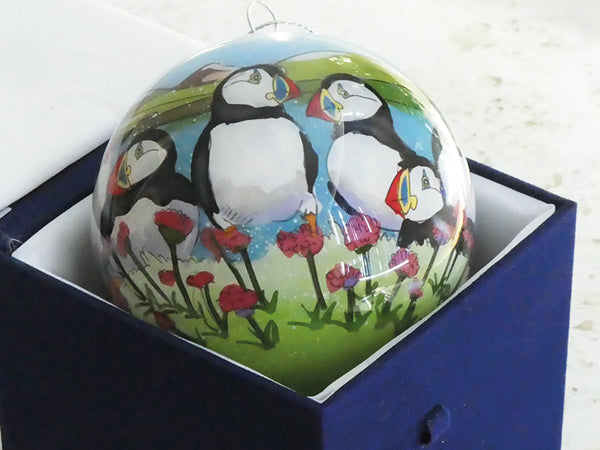 Emma Ball Sea Thrift Puffins Bauble