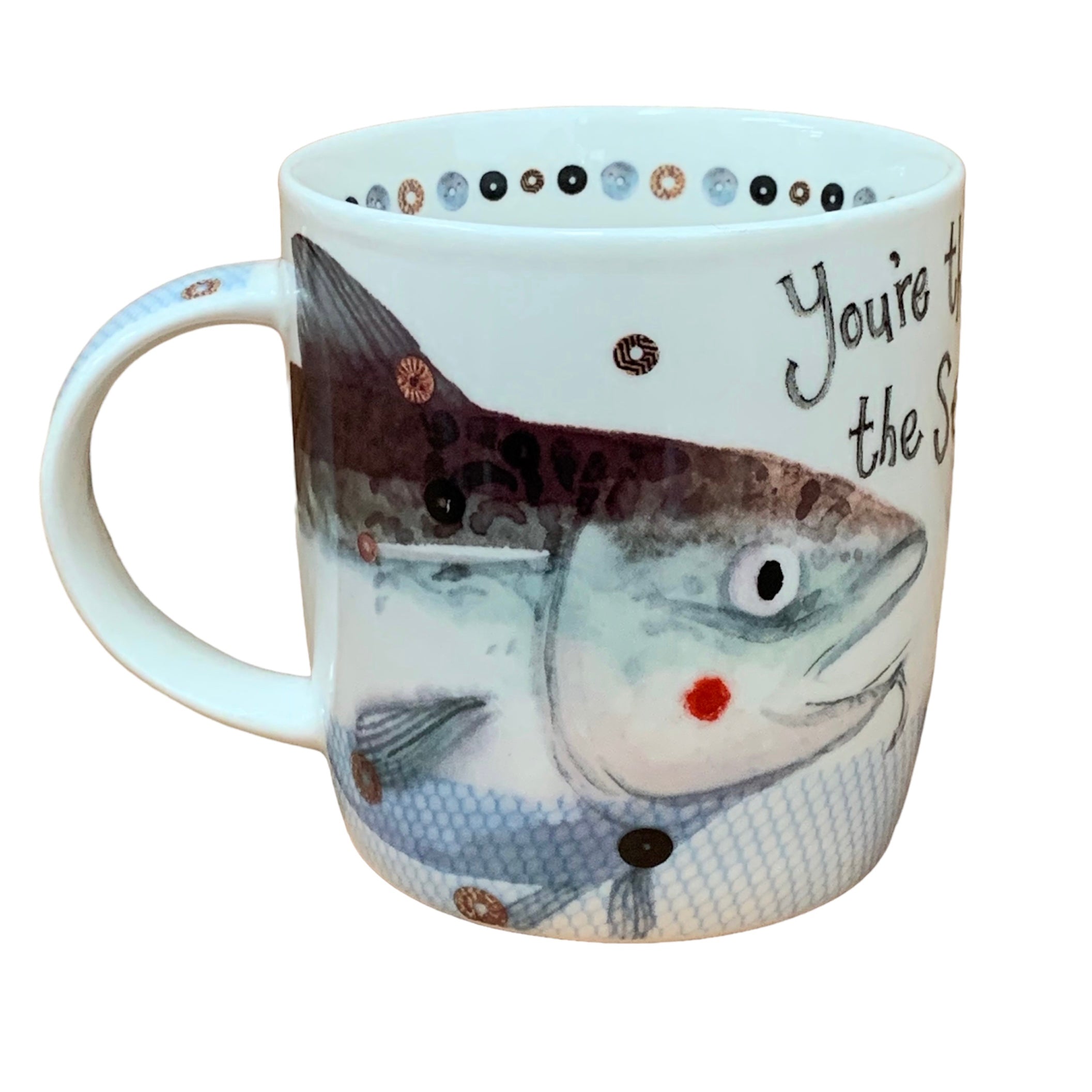 Fishes around a outlet mug